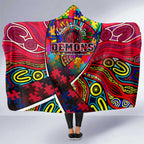 Autism Awareness Australia Melbourne Demons Hooded Blanket Aboriginal Indigenous Art
