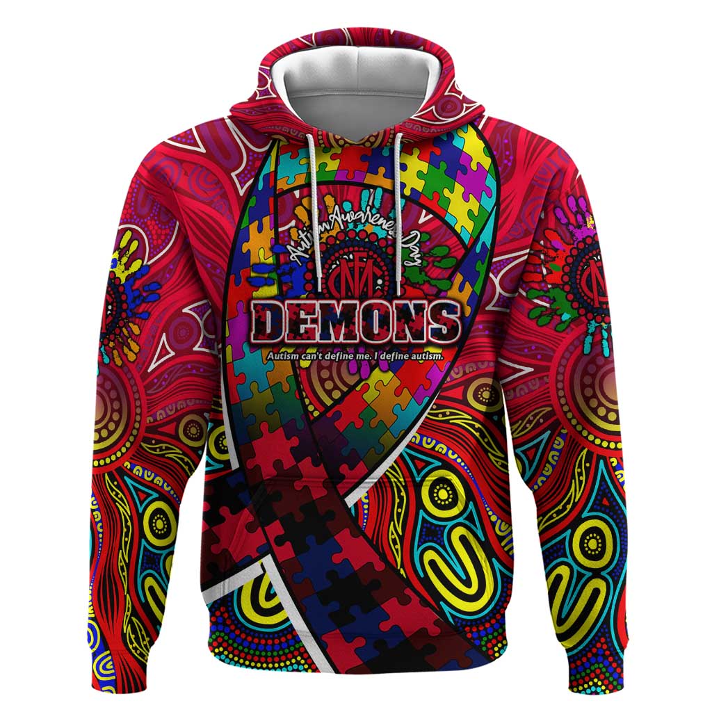 Autism Awareness Australia Melbourne Demons Hoodie Aboriginal Indigenous Art