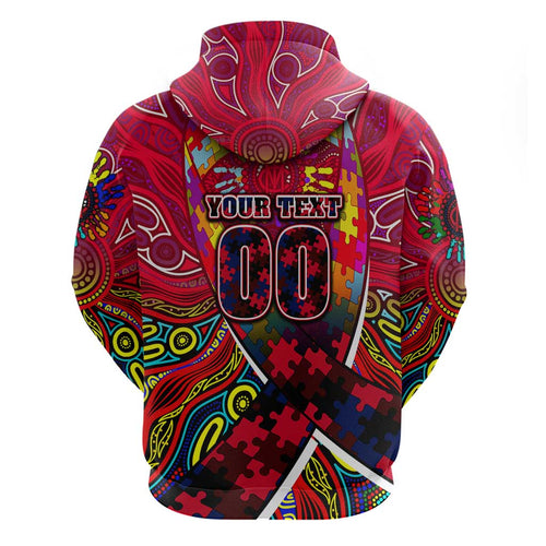 Autism Awareness Australia Melbourne Demons Hoodie Aboriginal Indigenous Art