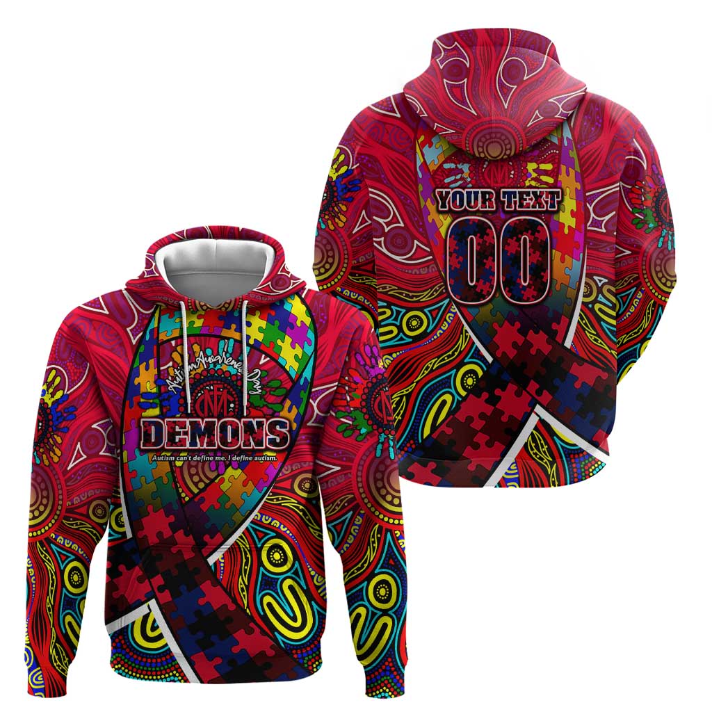 Autism Awareness Australia Melbourne Demons Hoodie Aboriginal Indigenous Art