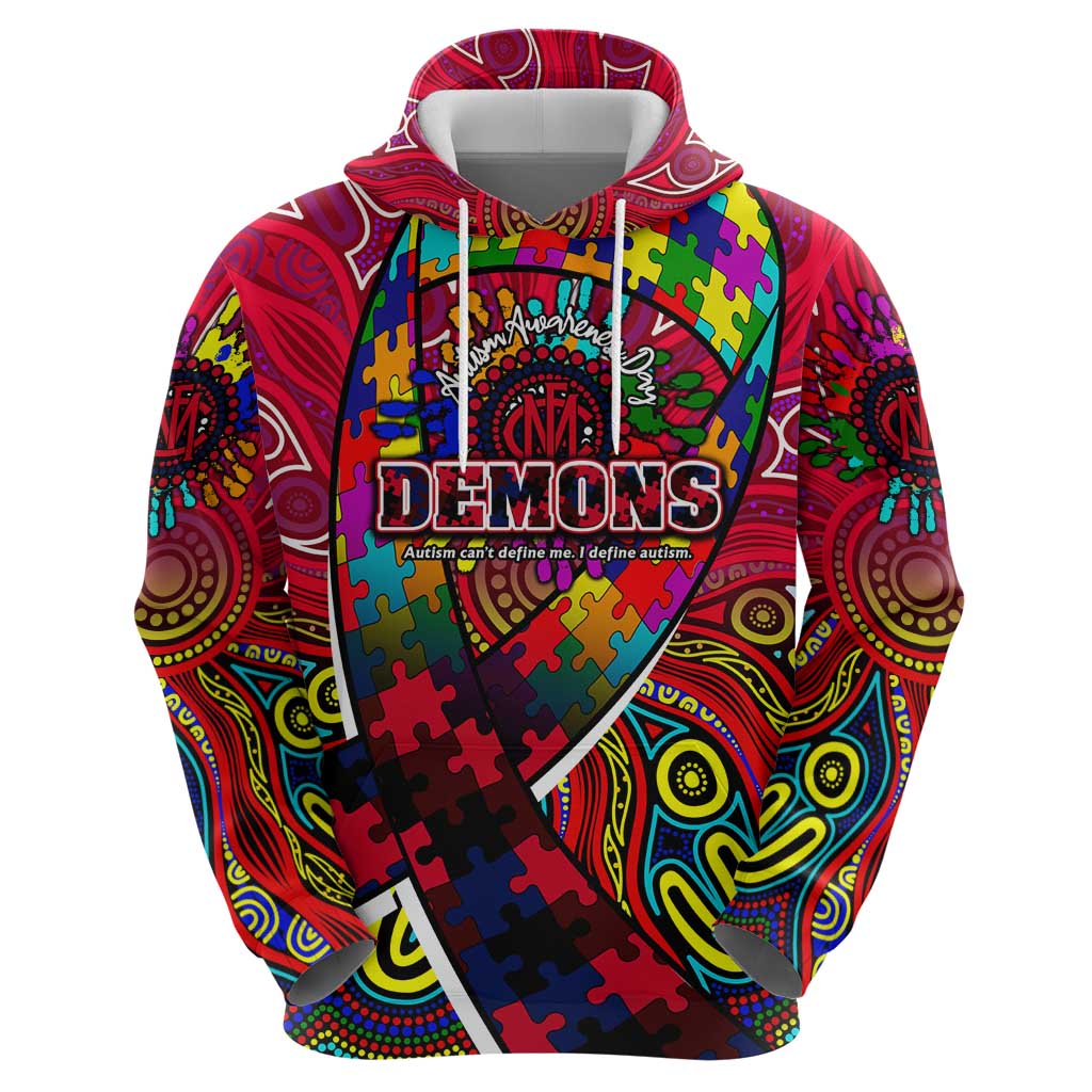 Autism Awareness Australia Melbourne Demons Hoodie Aboriginal Indigenous Art