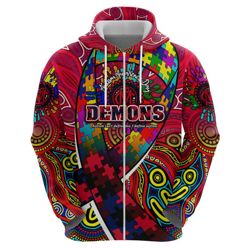 Autism Awareness Australia Melbourne Demons Hoodie Aboriginal Indigenous Art