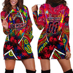 Autism Awareness Australia Melbourne Demons Hoodie Dress Aboriginal Indigenous Art