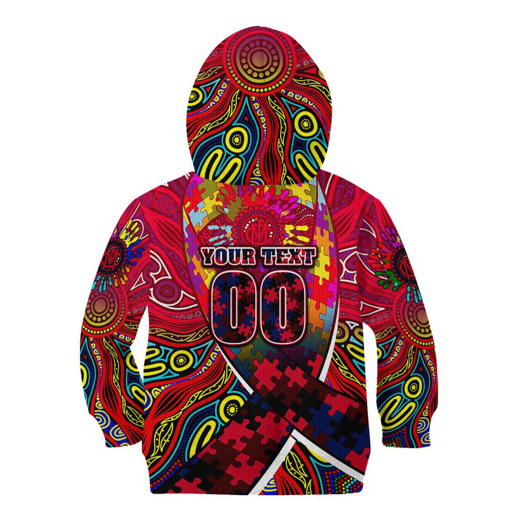 Autism Awareness Australia Melbourne Demons Kid Hoodie Aboriginal Indigenous Art