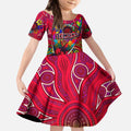 Autism Awareness Australia Melbourne Demons Kid Short Sleeve Dress Aboriginal Indigenous Art