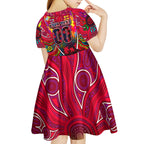 Autism Awareness Australia Melbourne Demons Kid Short Sleeve Dress Aboriginal Indigenous Art