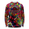 Autism Awareness Australia Melbourne Demons Long Sleeve Shirt Aboriginal Indigenous Art