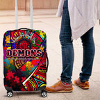 Autism Awareness Australia Melbourne Demons Luggage Cover Aboriginal Indigenous Art