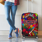 Autism Awareness Australia Melbourne Demons Luggage Cover Aboriginal Indigenous Art