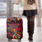 Autism Awareness Australia Melbourne Demons Luggage Cover Aboriginal Indigenous Art