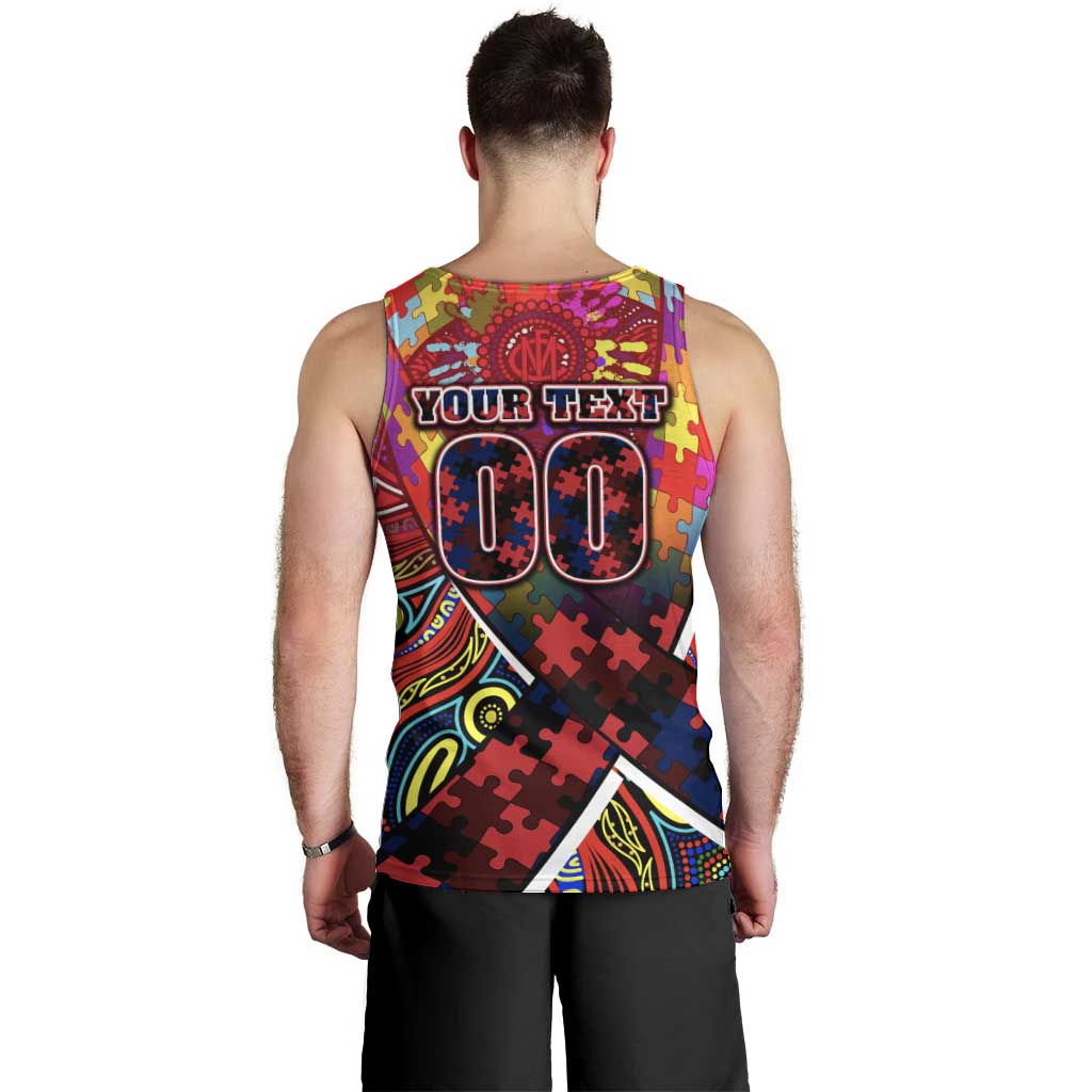 Autism Awareness Australia Melbourne Demons Men Tank Top Aboriginal Indigenous Art