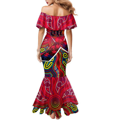 Autism Awareness Australia Melbourne Demons Mermaid Dress Aboriginal Indigenous Art