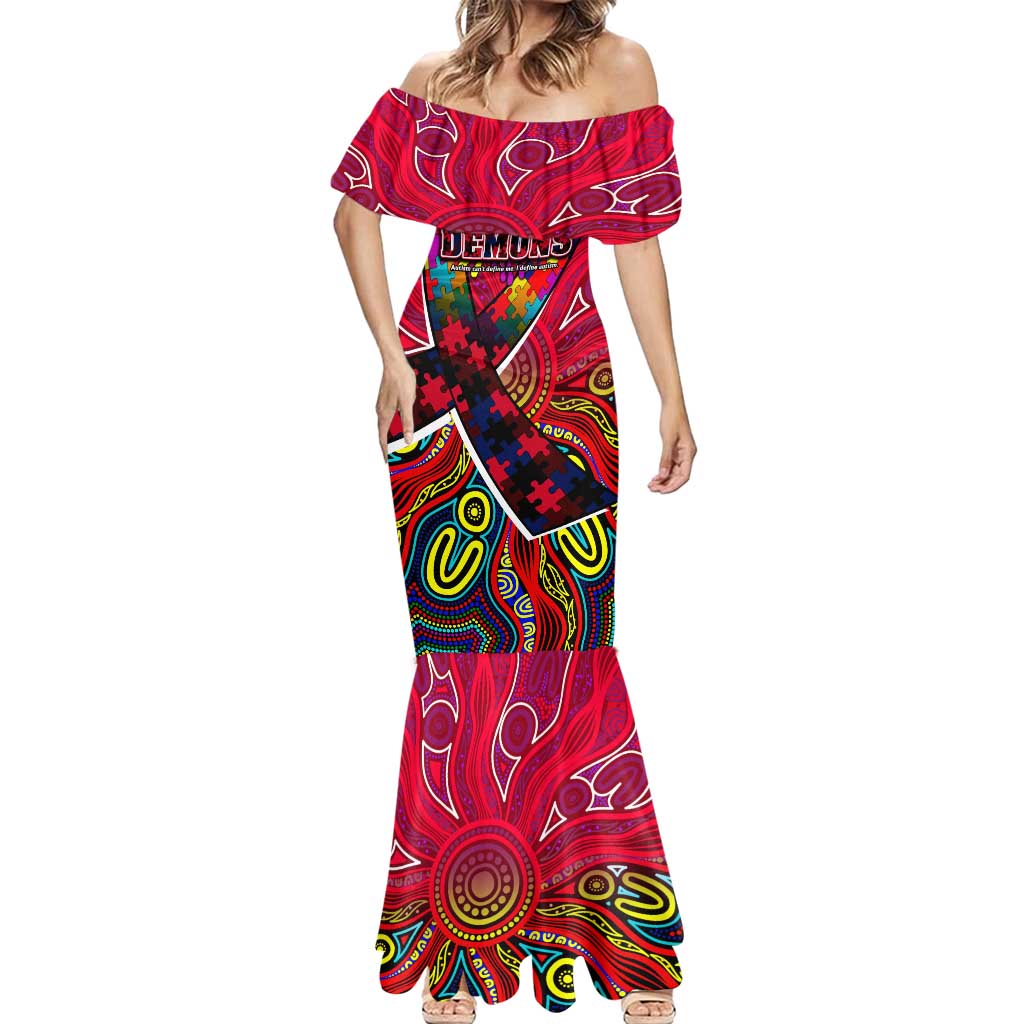 Autism Awareness Australia Melbourne Demons Mermaid Dress Aboriginal Indigenous Art