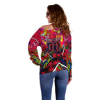 Autism Awareness Australia Melbourne Demons Off Shoulder Sweater Aboriginal Indigenous Art