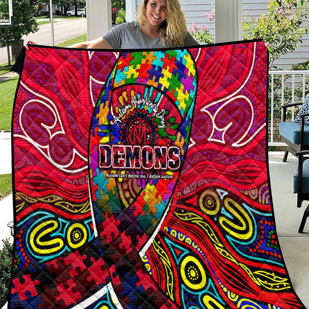 Autism Awareness Australia Melbourne Demons Quilt Aboriginal Indigenous Art