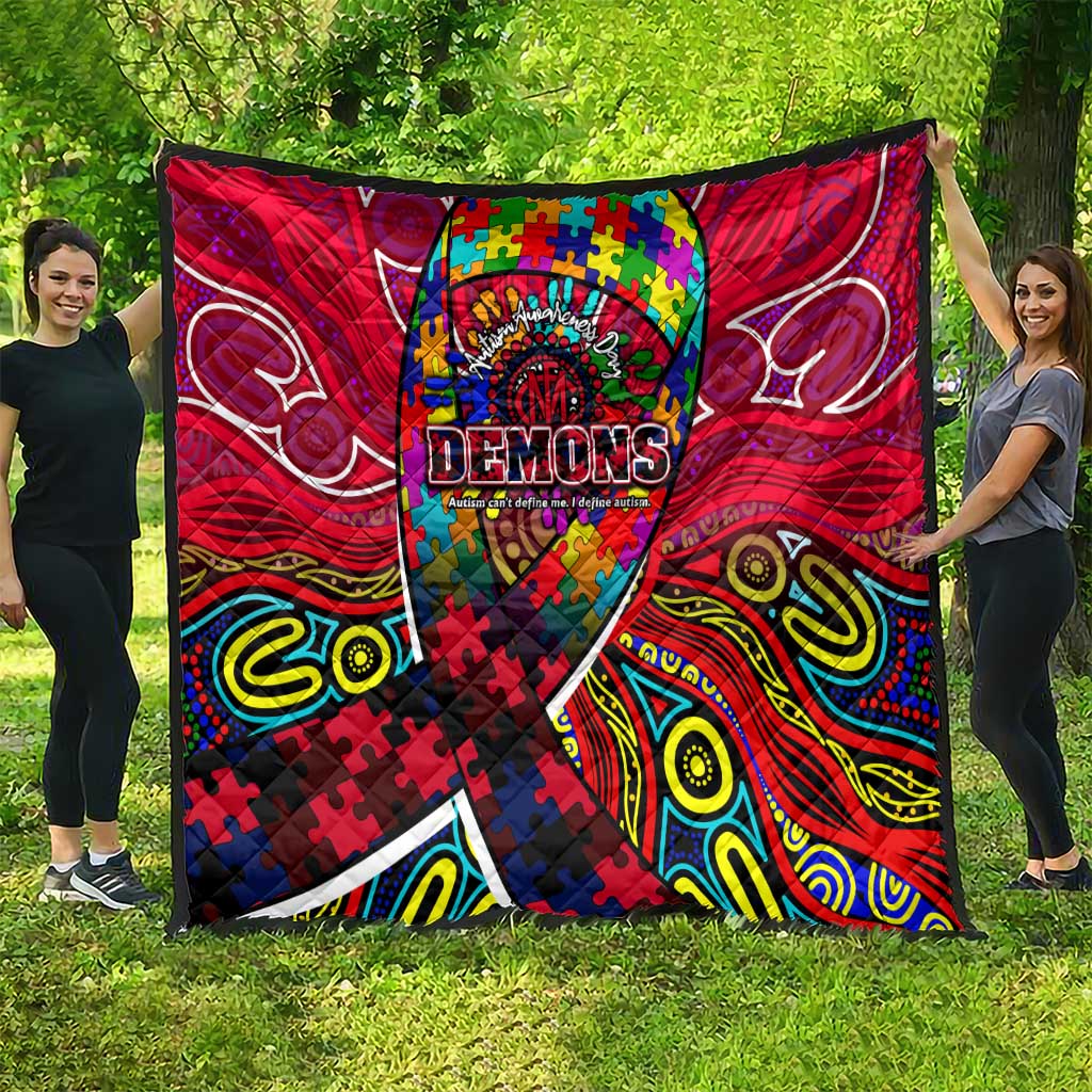 Autism Awareness Australia Melbourne Demons Quilt Aboriginal Indigenous Art