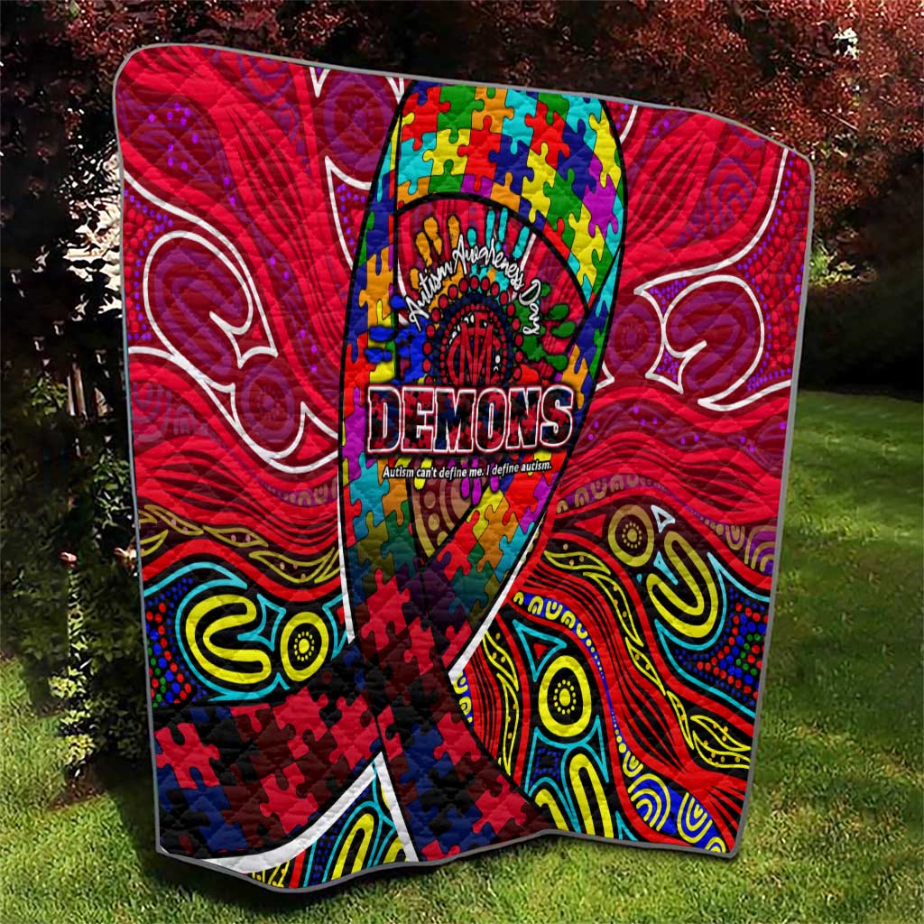 Autism Awareness Australia Melbourne Demons Quilt Aboriginal Indigenous Art