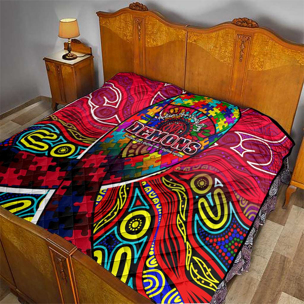 Autism Awareness Australia Melbourne Demons Quilt Aboriginal Indigenous Art