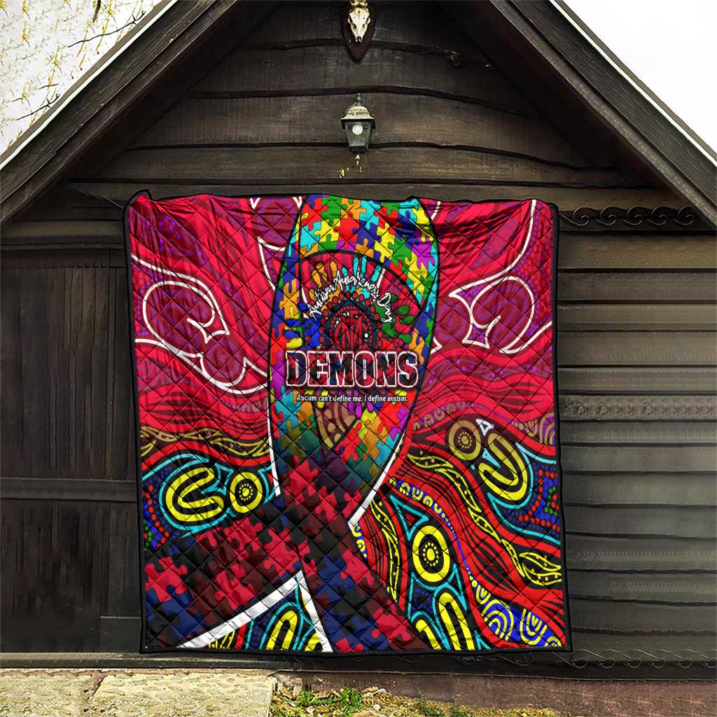 Autism Awareness Australia Melbourne Demons Quilt Aboriginal Indigenous Art