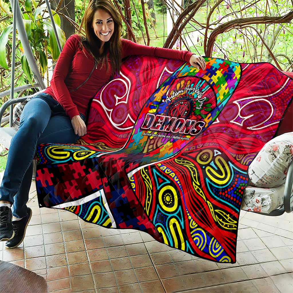 Autism Awareness Australia Melbourne Demons Quilt Aboriginal Indigenous Art