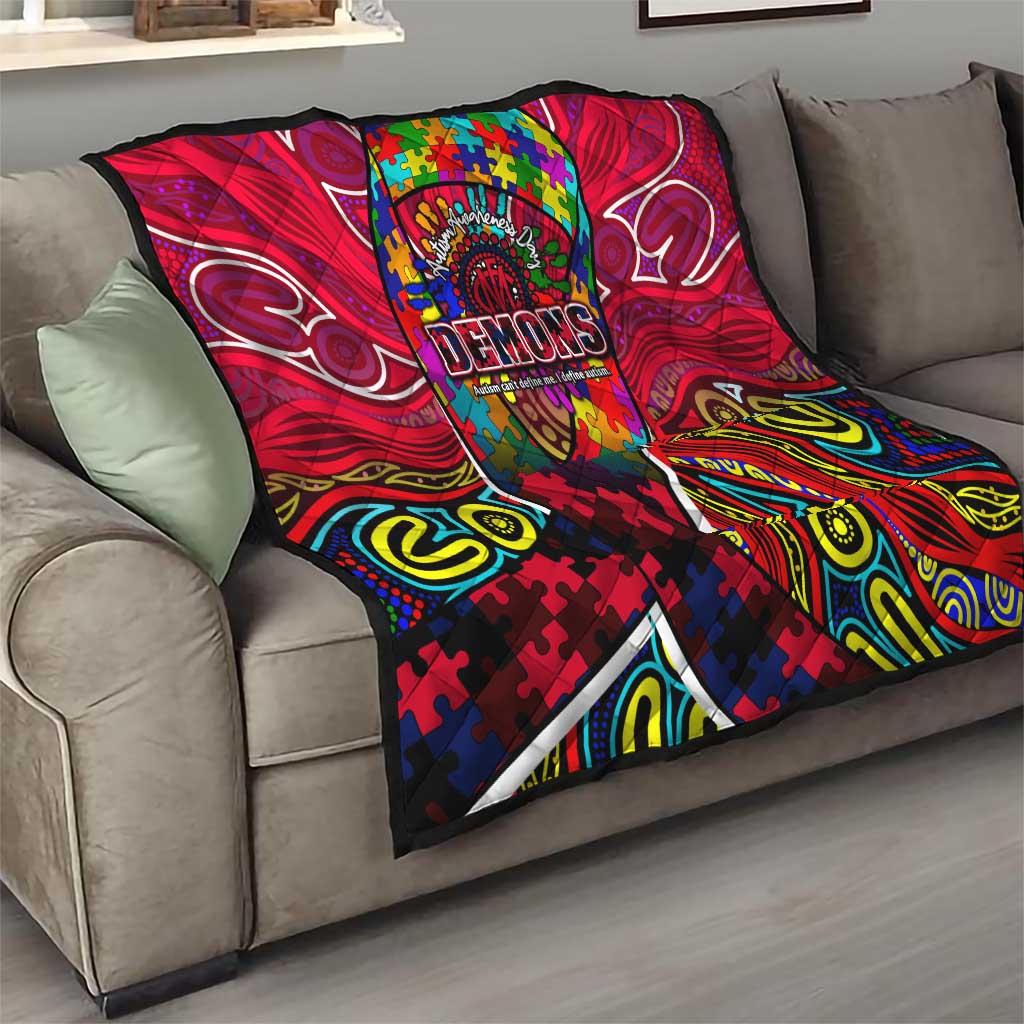 Autism Awareness Australia Melbourne Demons Quilt Aboriginal Indigenous Art