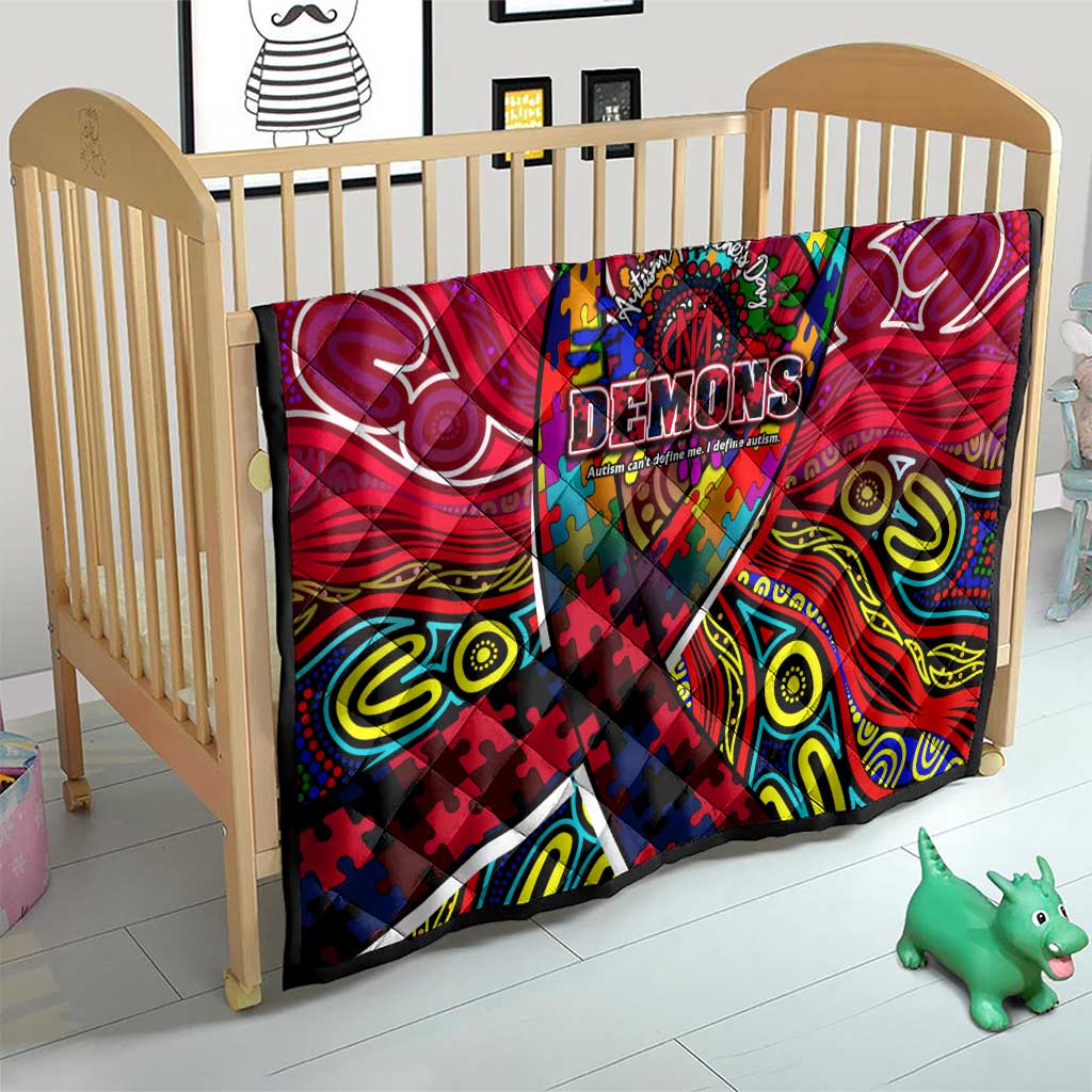 Autism Awareness Australia Melbourne Demons Quilt Aboriginal Indigenous Art