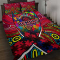 Autism Awareness Australia Melbourne Demons Quilt Bed Set Aboriginal Indigenous Art