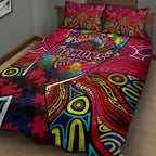 Autism Awareness Australia Melbourne Demons Quilt Bed Set Aboriginal Indigenous Art