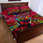 Autism Awareness Australia Melbourne Demons Quilt Bed Set Aboriginal Indigenous Art