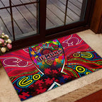 Autism Awareness Australia Melbourne Demons Rubber Doormat Aboriginal Indigenous Art