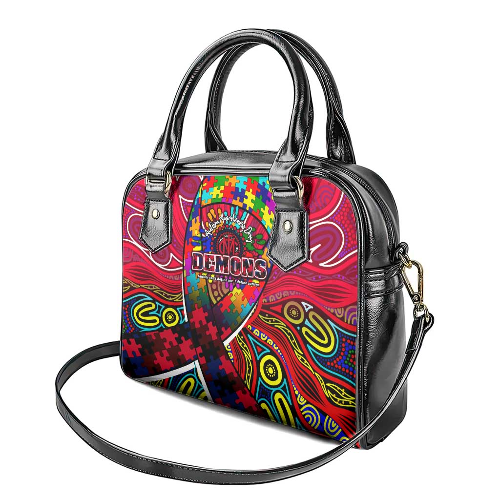 Autism Awareness Australia Melbourne Demons Shoulder Handbag Aboriginal Indigenous Art