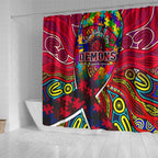 Autism Awareness Australia Melbourne Demons Shower Curtain Aboriginal Indigenous Art