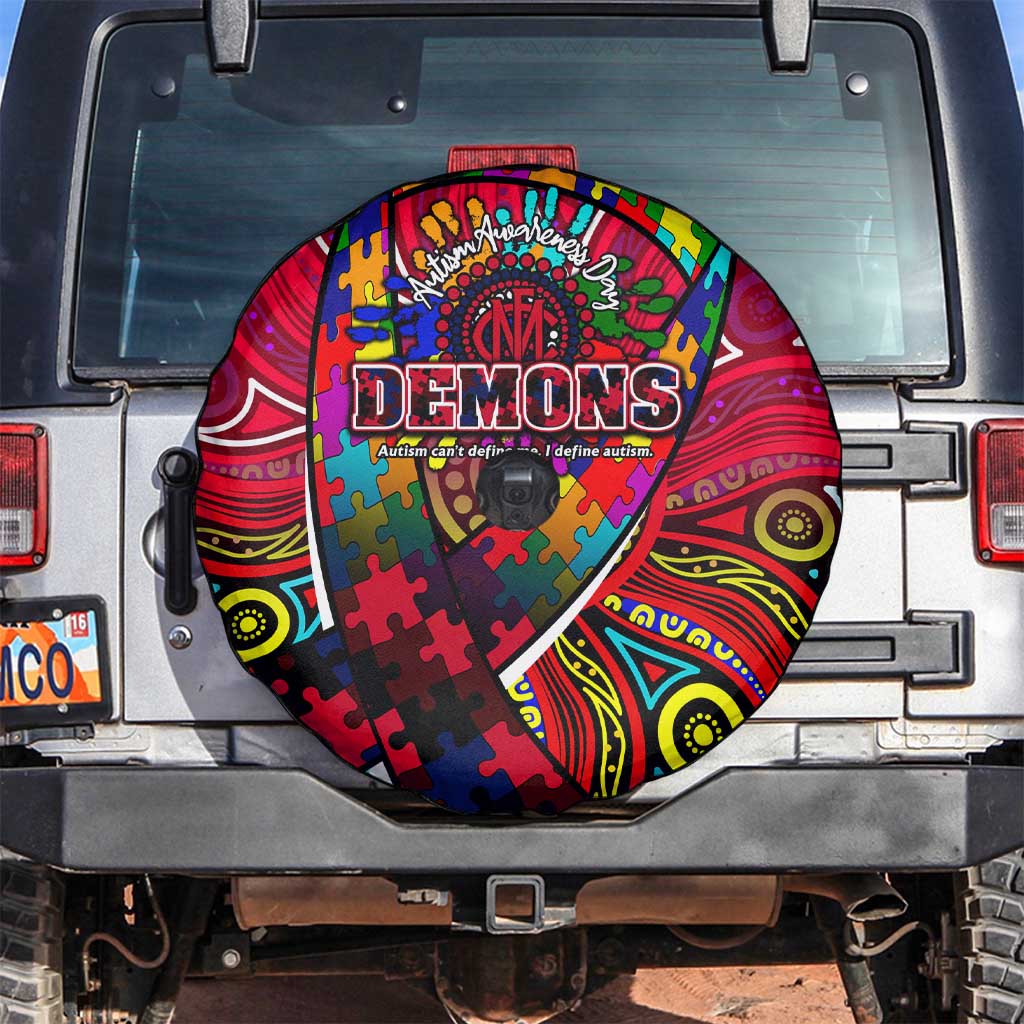 Autism Awareness Australia Melbourne Demons Spare Tire Cover Aboriginal Indigenous Art