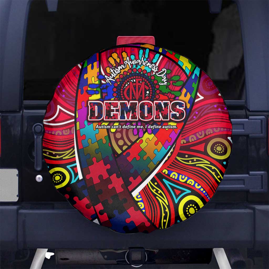 Autism Awareness Australia Melbourne Demons Spare Tire Cover Aboriginal Indigenous Art