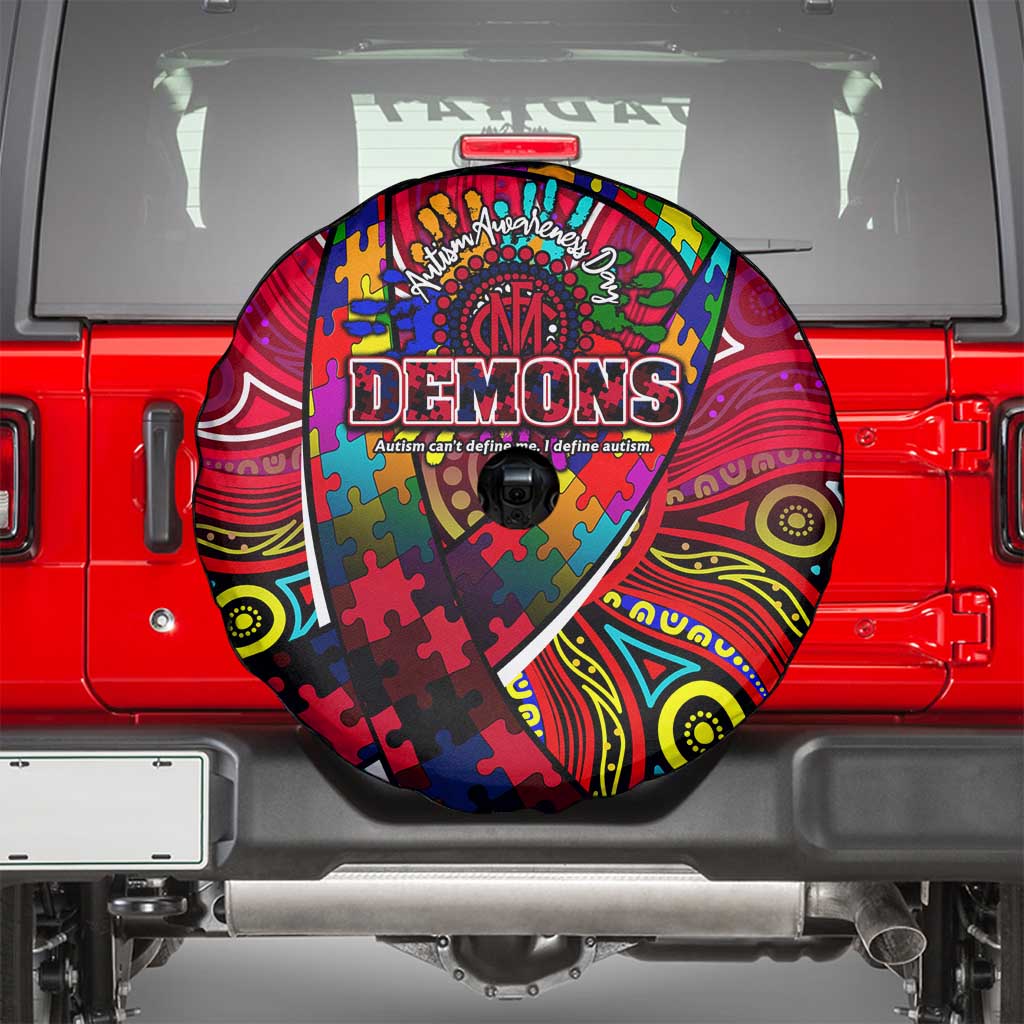Autism Awareness Australia Melbourne Demons Spare Tire Cover Aboriginal Indigenous Art