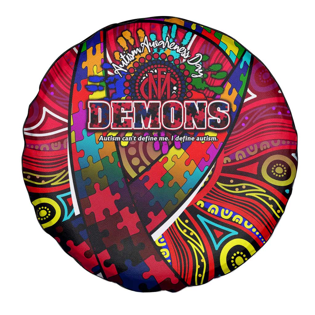 Autism Awareness Australia Melbourne Demons Spare Tire Cover Aboriginal Indigenous Art
