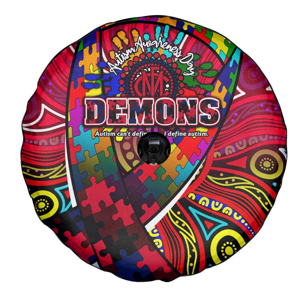 Autism Awareness Australia Melbourne Demons Spare Tire Cover Aboriginal Indigenous Art