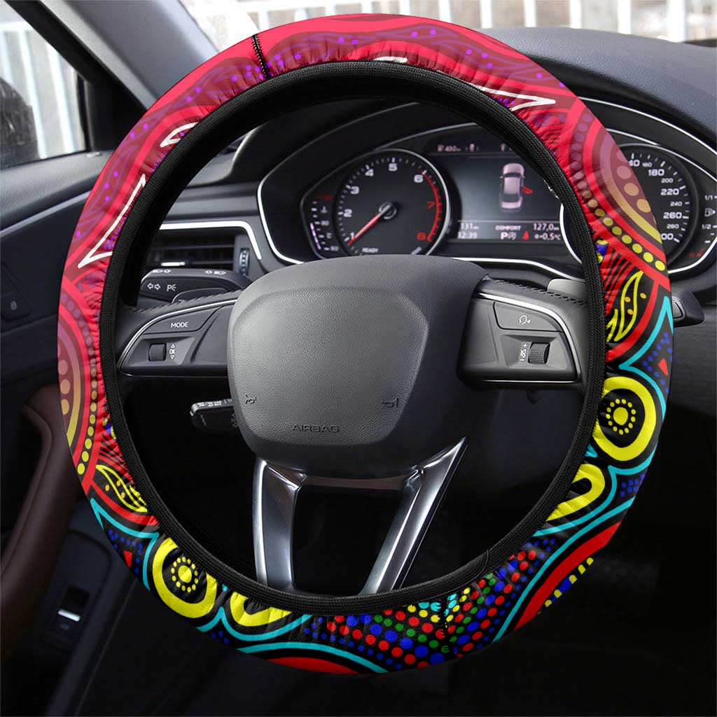 Autism Awareness Australia Melbourne Demons Steering Wheel Cover Aboriginal Indigenous Art