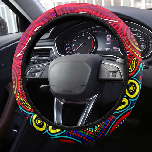 Autism Awareness Australia Melbourne Demons Steering Wheel Cover Aboriginal Indigenous Art