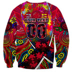 Autism Awareness Australia Melbourne Demons Sweatshirt Aboriginal Indigenous Art