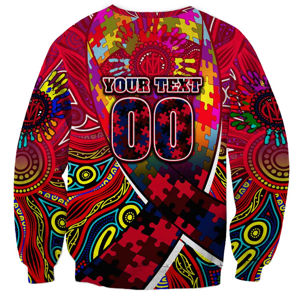Autism Awareness Australia Melbourne Demons Sweatshirt Aboriginal Indigenous Art