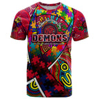 Autism Awareness Australia Melbourne Demons T Shirt Aboriginal Indigenous Art
