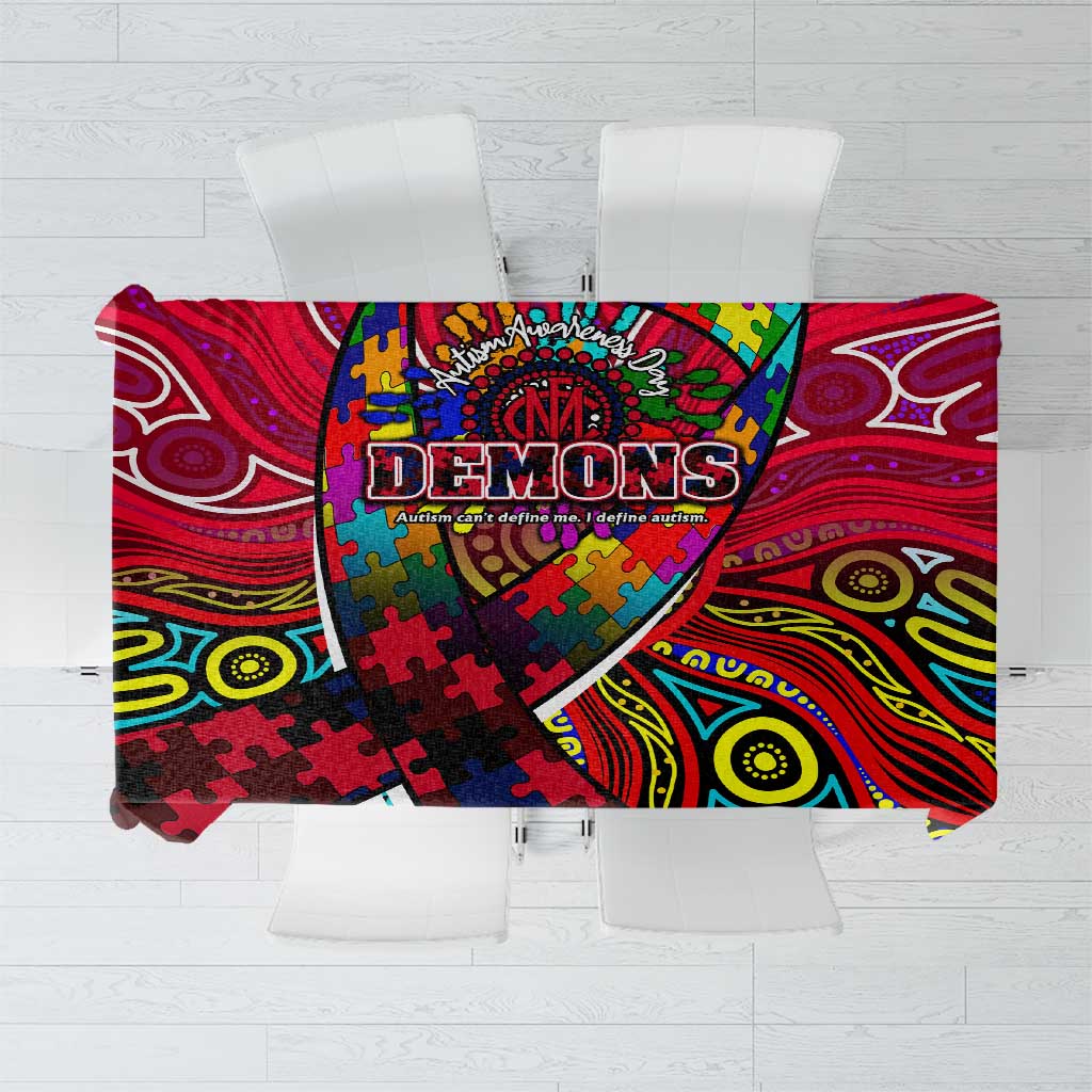 Autism Awareness Australia Melbourne Demons Tablecloth Aboriginal Indigenous Art