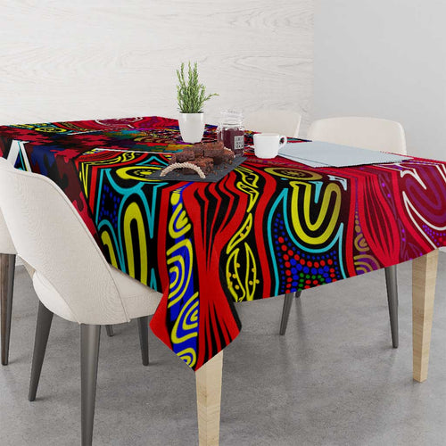 Autism Awareness Australia Melbourne Demons Tablecloth Aboriginal Indigenous Art