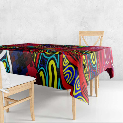 Autism Awareness Australia Melbourne Demons Tablecloth Aboriginal Indigenous Art