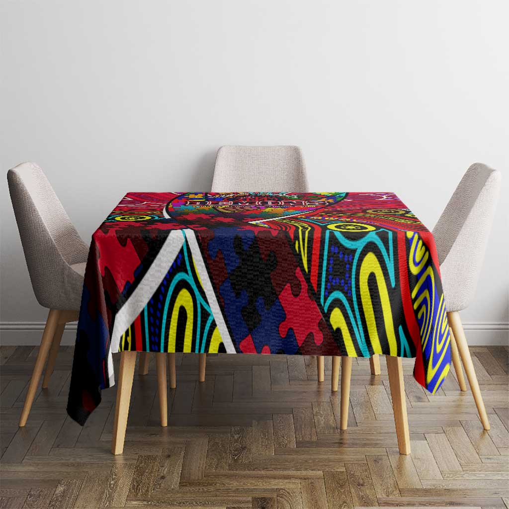Autism Awareness Australia Melbourne Demons Tablecloth Aboriginal Indigenous Art