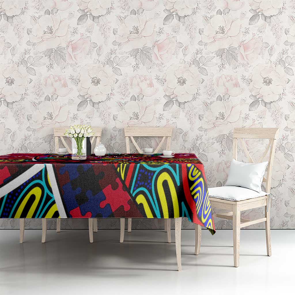 Autism Awareness Australia Melbourne Demons Tablecloth Aboriginal Indigenous Art