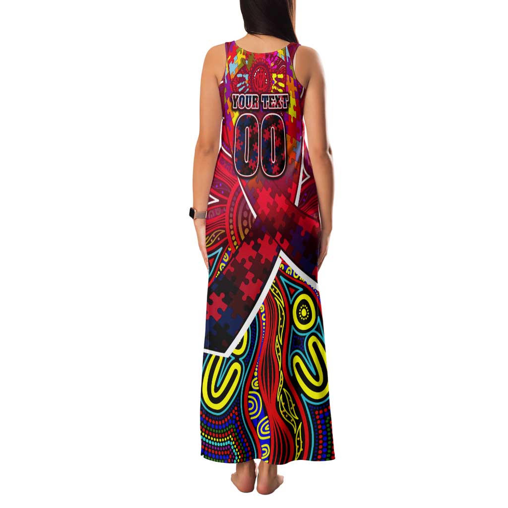 Autism Awareness Australia Melbourne Demons Tank Maxi Dress Aboriginal Indigenous Art