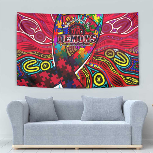 Autism Awareness Australia Melbourne Demons Tapestry Aboriginal Indigenous Art