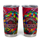 Autism Awareness Australia Melbourne Demons Tumbler Cup Aboriginal Indigenous Art